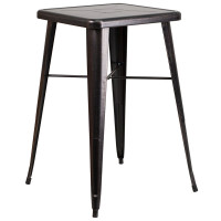 Flash Furniture CH-31330-BQ-GG Antique Square Barheight Table in Black